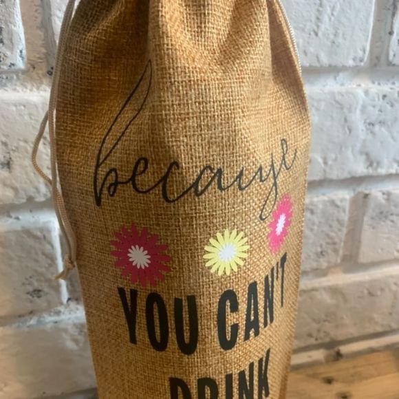 Burlap Wine Gift Bag Custom Deign - Picture 2 of 3